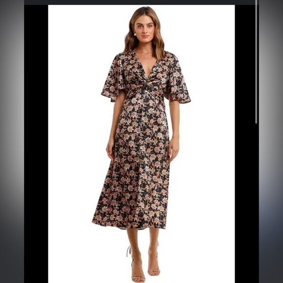 Acler Tippet Dress in Midnight Wallpaper - Picture 3 of 16